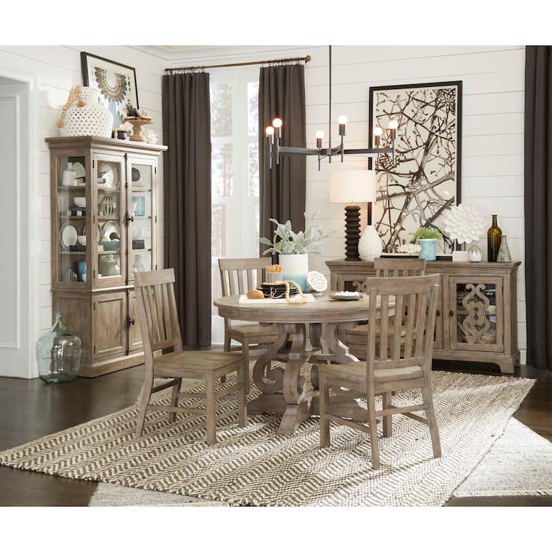 Magnussen Home Tinley Park Dove Tail Grey 48" Round Dining Table - 48''W x 48''D x 30''H