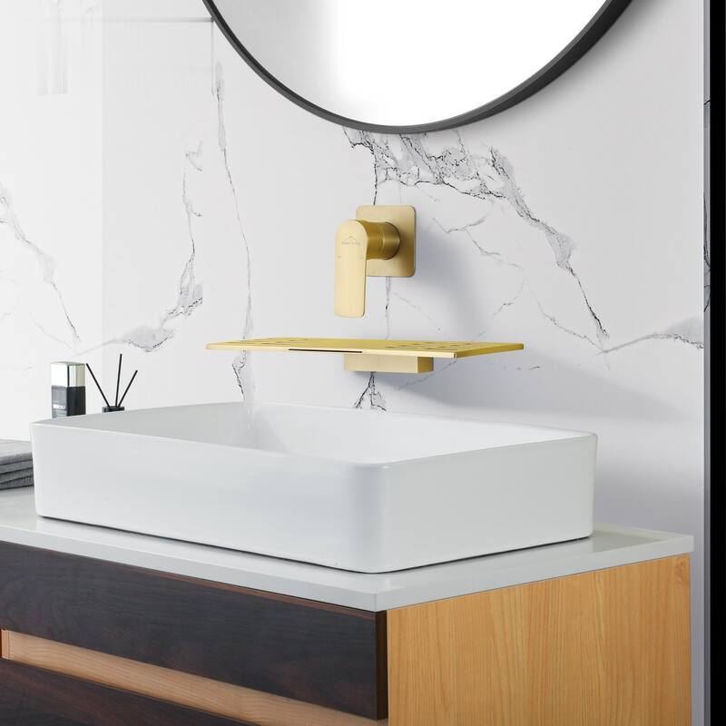 Waterfall Faucet 1-Handle Wall Mount Lavatory Faucet Mixer Tap