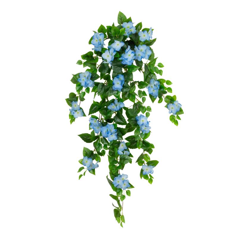 41-in UV Resistant Artificial Hydrangea Hanging Plant - Set of 2