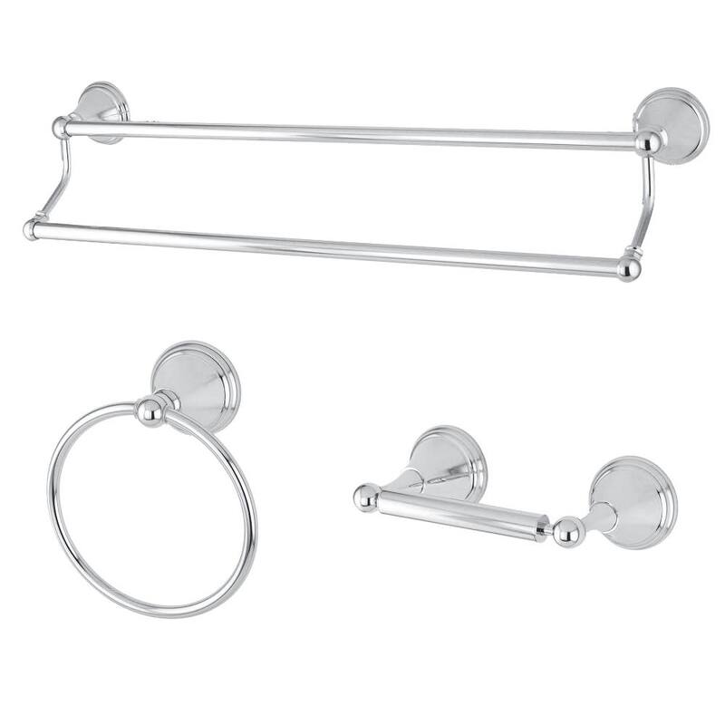 Kingston Brass Governor Bathroom Hardware Set - Includes 24" Towel - Polished Chrome