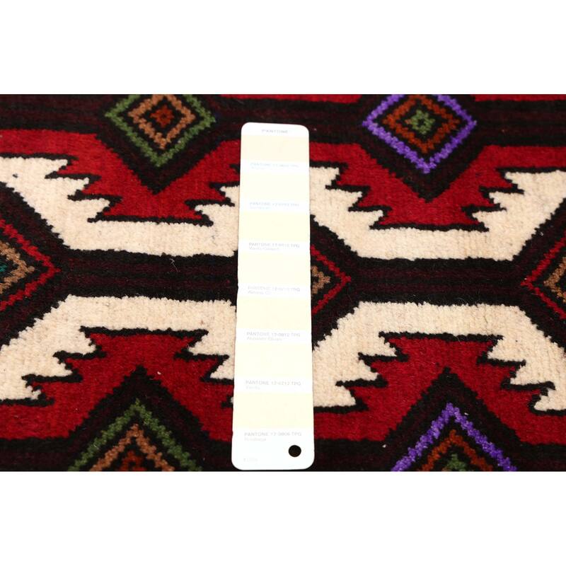 ECARPETGALLERY Hand-knotted Teimani Cream, Red Wool Rug - 3'3 x 6'1