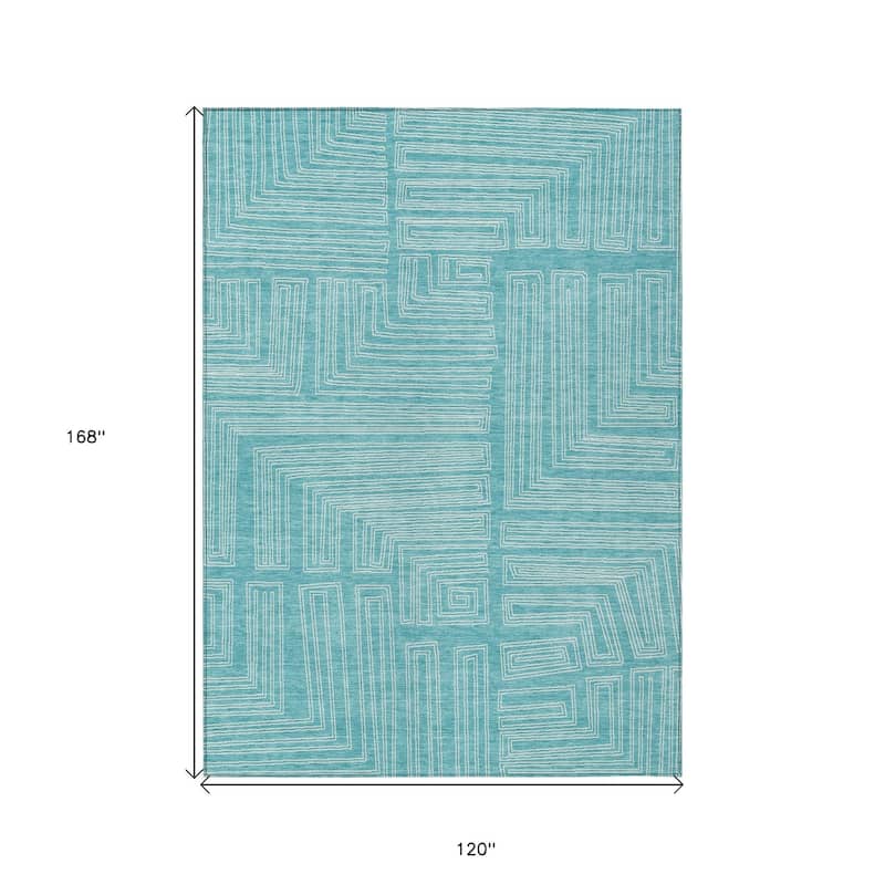 HomeRoots Geometric Transitional Rectangle Outdoor Rug