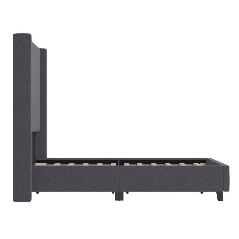 Upholstered Platform Bed with Channel Stitched Headboard