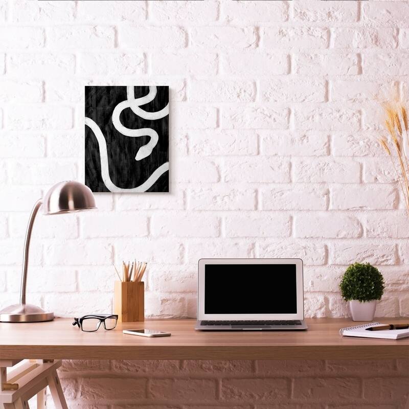 Stupell Snake Silhouette Black And White Animal Design Canvas Wall Art