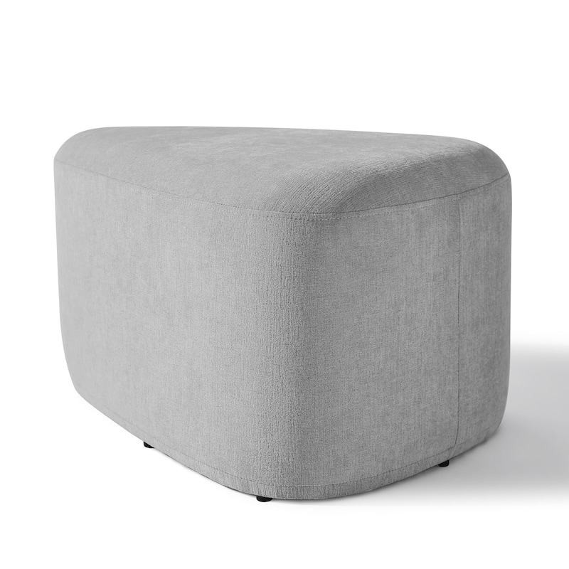 Bonnie 26"/43" W Chenille Small/ Oversized Triangular Cheese Ottoman