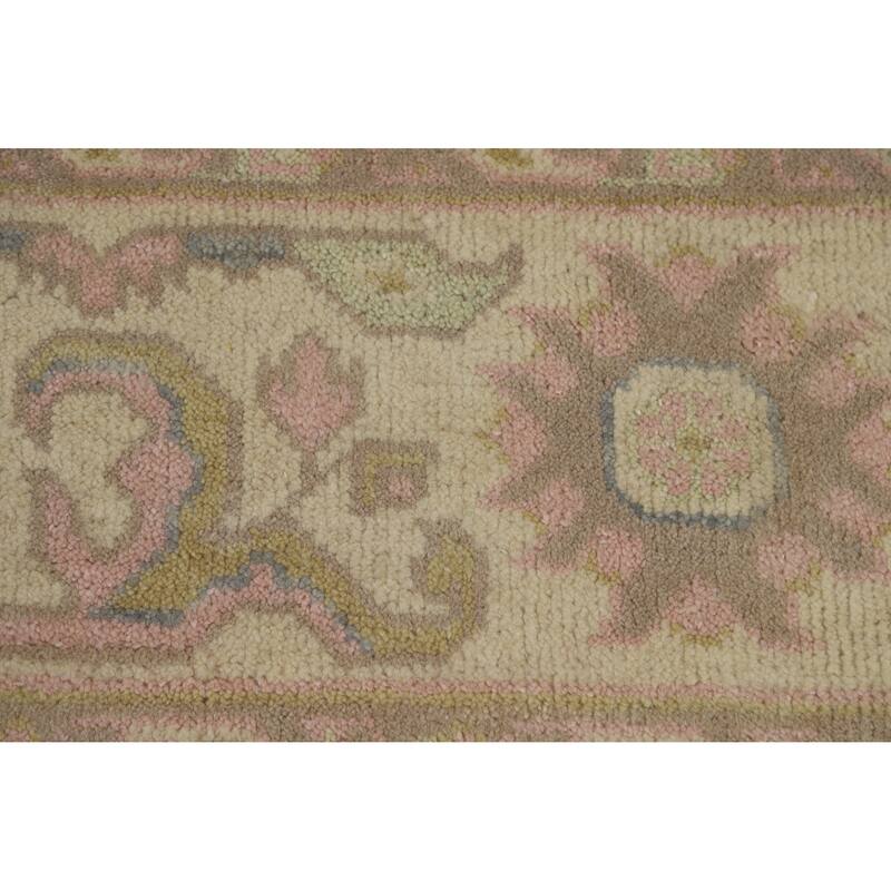 Pink Oushak Indian Area Rug Handmade Floral Wool Carpet - 7'10" x 10'1"