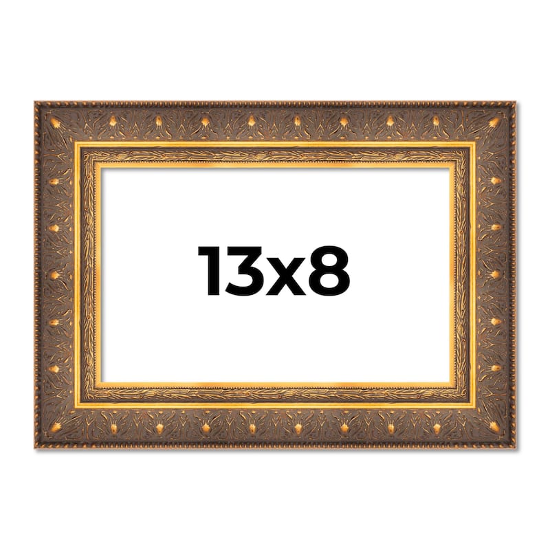 13x8 Frame Gold Real Wood Picture Frame