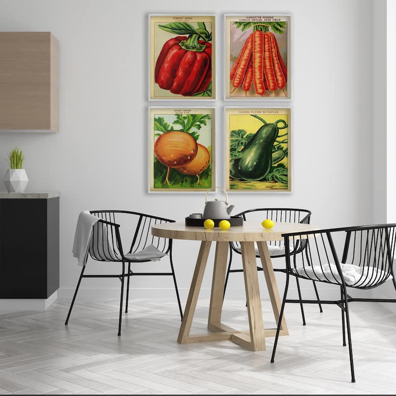 Stupell Rustic Garden Vegetables Framed Giclee Art Design By Lil' Rue (Set of 4)
