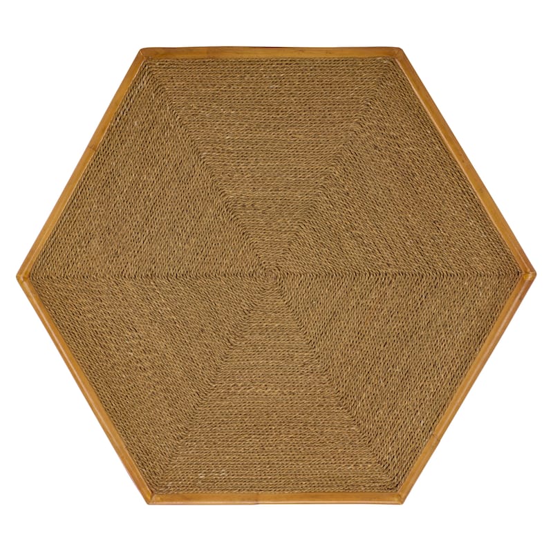 SAFAVIEH Couture Frederica Rattan Pole And Seagrass Coffee Table - 34"W x 34"D x 20"H