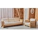 preview thumbnail 1 of 12, SAFAVIEH Couture Outdoor Patio Furniture Guadeloupe 3-Seat Patio Sofa - Modern Slatted Frame Design with Cushions