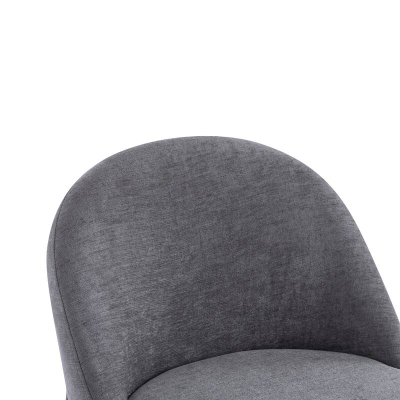 Roomfitters Modern Fabric Upholstered Dining Chair with Iron Legs, Comfortable Padded Accent Seating for Home Dining, Grey