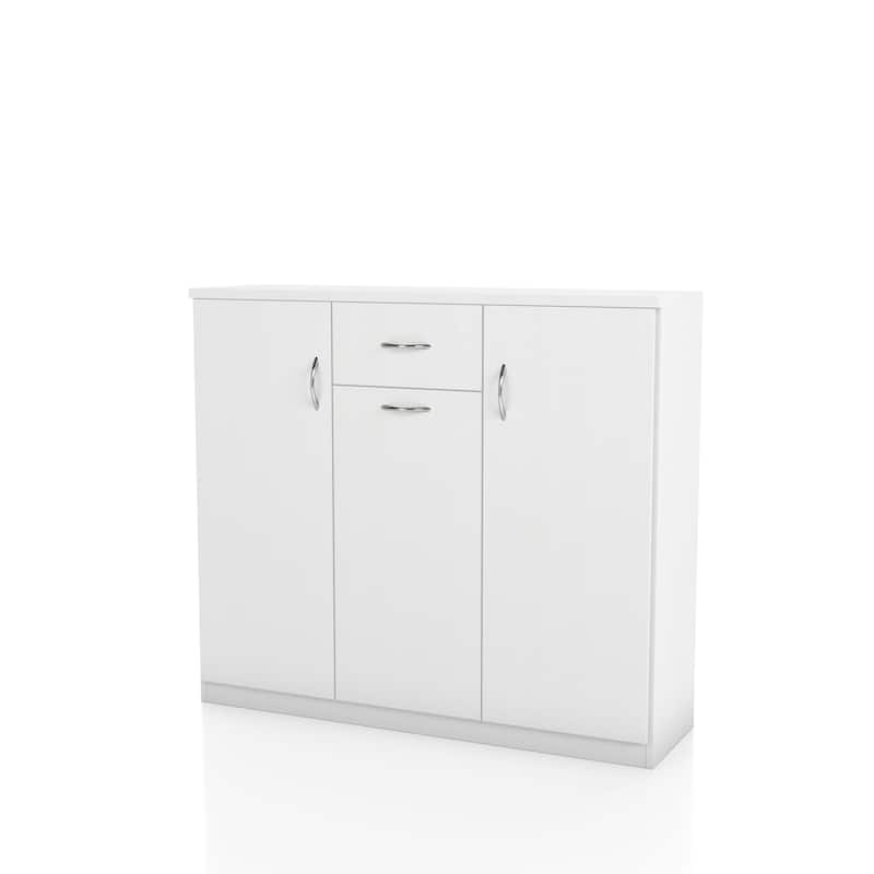 Ekko Contemporary 10-Shelf Shoe Cabinet with 1-Drawer by Furniture of America - White