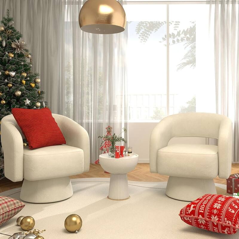 Swivel Barrel Chair,Velvet Accent Armchair 360 Degree Swivel Club Chair Vanity Chair for Living Room Bedroom Reception Room