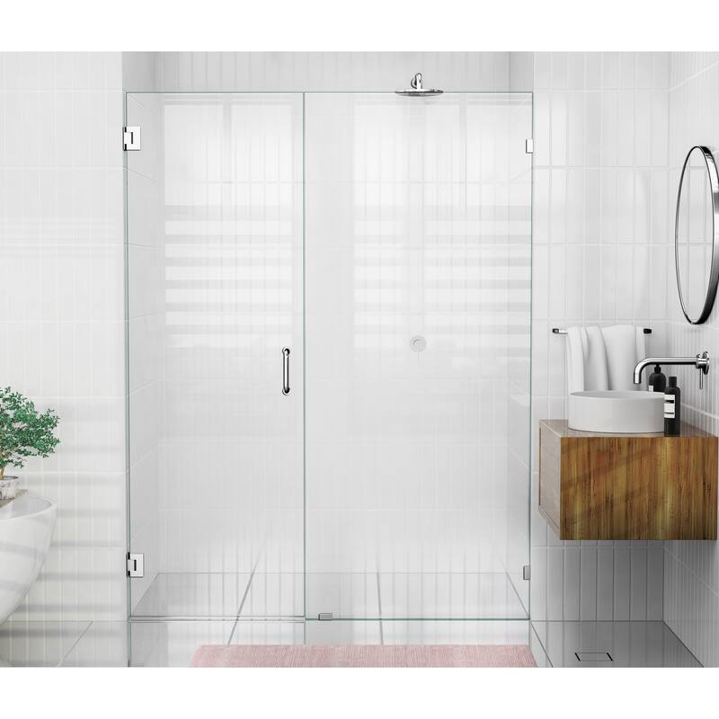 Glass Warehouse 78" x 62-5" Frameless Shower Door - Wall Hinge - Polished Chrome