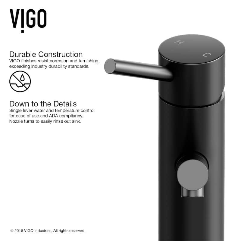 VIGO Noma 8" H Single Handle Single Hole Bathroom Faucet