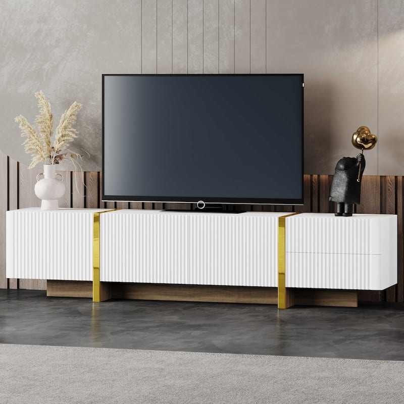 Entertainment Center TV Stand for TVs Up to 80'' - White