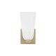 preview thumbnail 4 of 3, 4.75" W x 9" H 1-Light Sconce in Matte Brass with Faux Alabaster Glass - 4.75"W x 9.5"H x 6"E