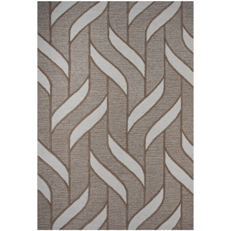 Alora Decor Lofton Stripe Hand Tufted Wool Rug - 7'9" x 9'9" - Brown