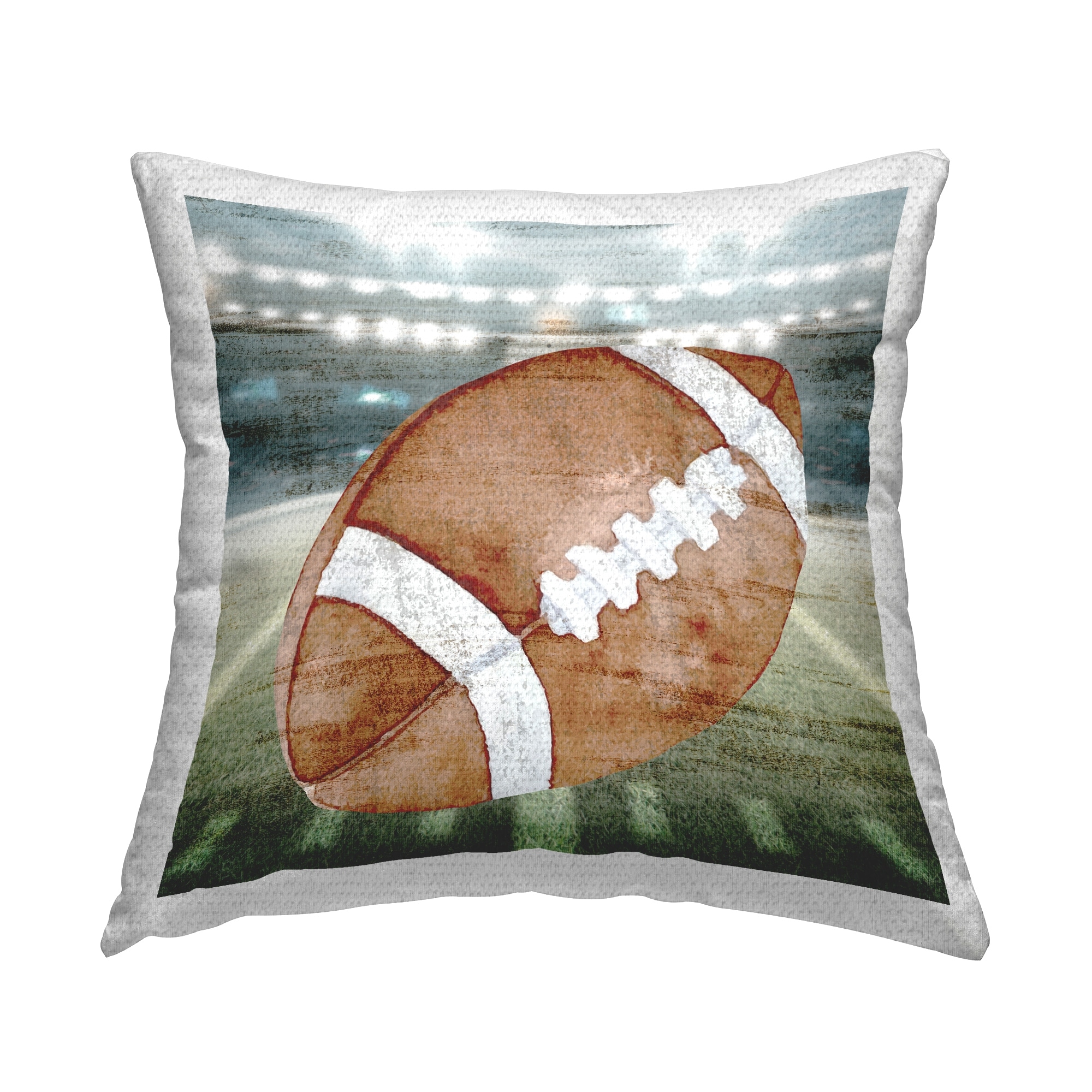 Stupell Football On Field Printed Outdoor Throw Pillow Design by Kim Allen