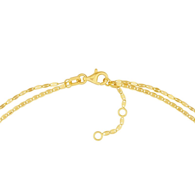 Curata 14k Yellow Gold 7.5" Hammered Forzentina Adjustable Chain Bracelet