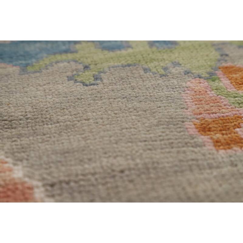 Transitional Oushak Area Rug Handmade Bedroom Wool Carpet - 9'1"x 12'0"