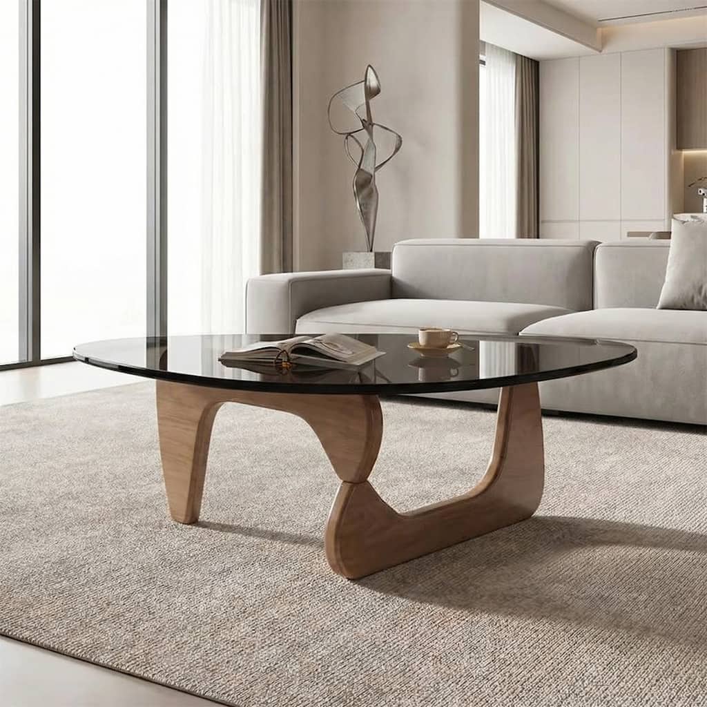 Contemporary Minimalist Glass Coffee Table for Compact Living Spaces