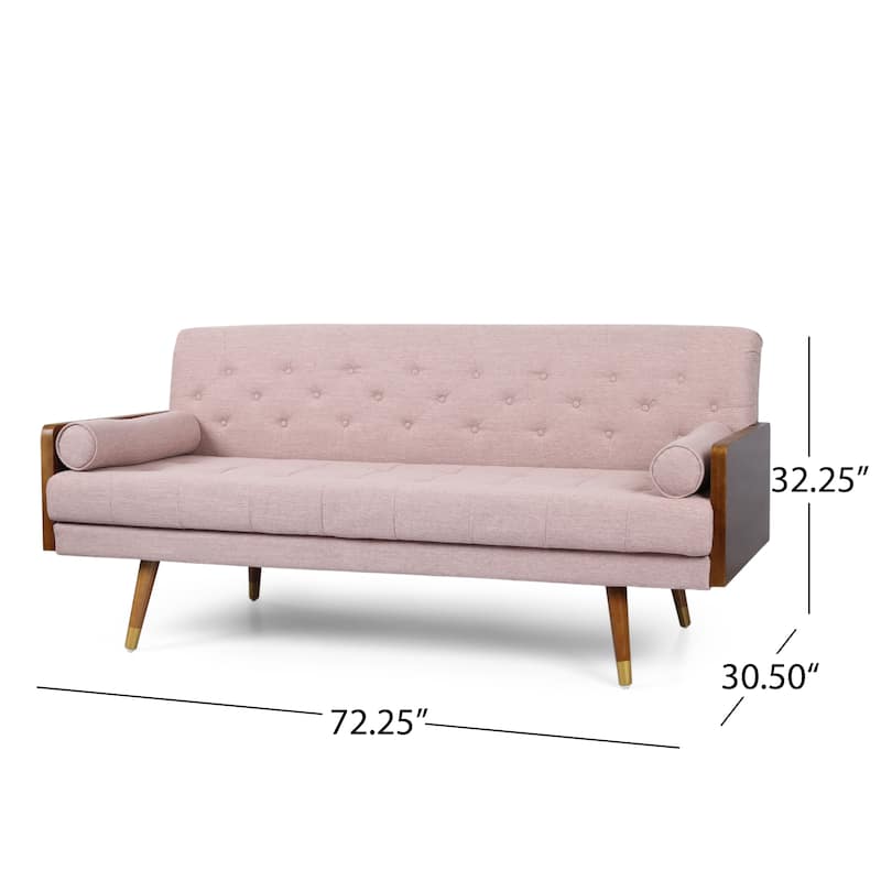Jalon Mid-century Modern Tufted Fabric Sofa by Christopher Knight Home