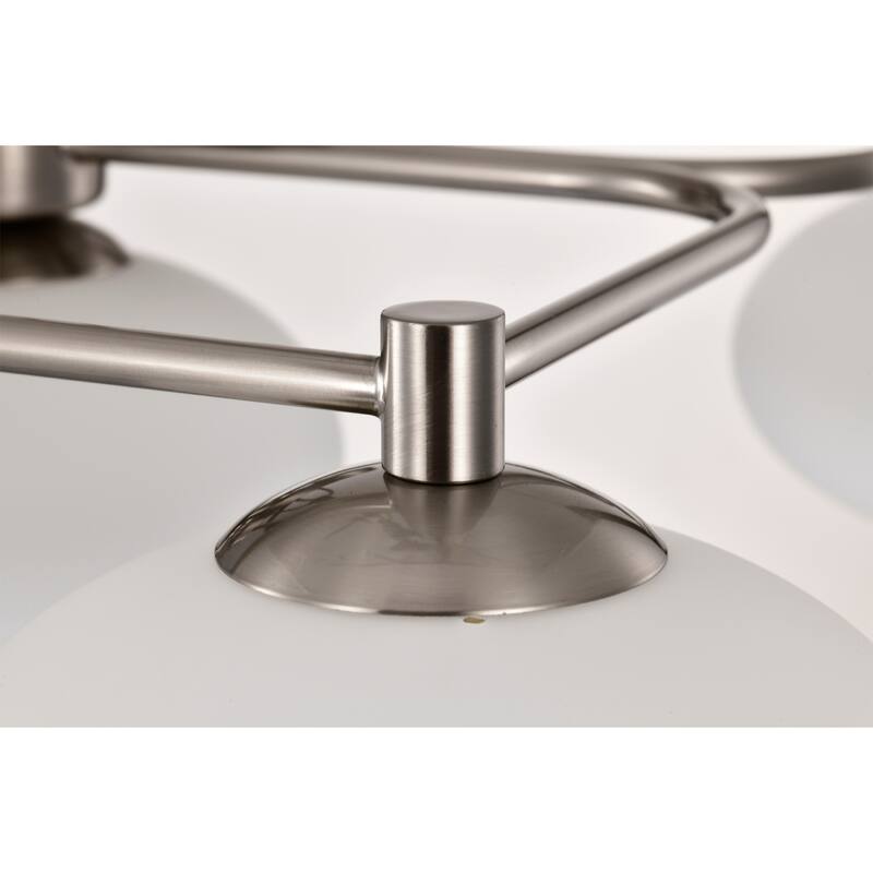 Camris 5-Light Nickel Chandelier Frosted Glass Shades