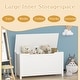 preview thumbnail 20 of 20, 32 Inch Kids Wooden Toy Box Storage with Safety Hinged Lid