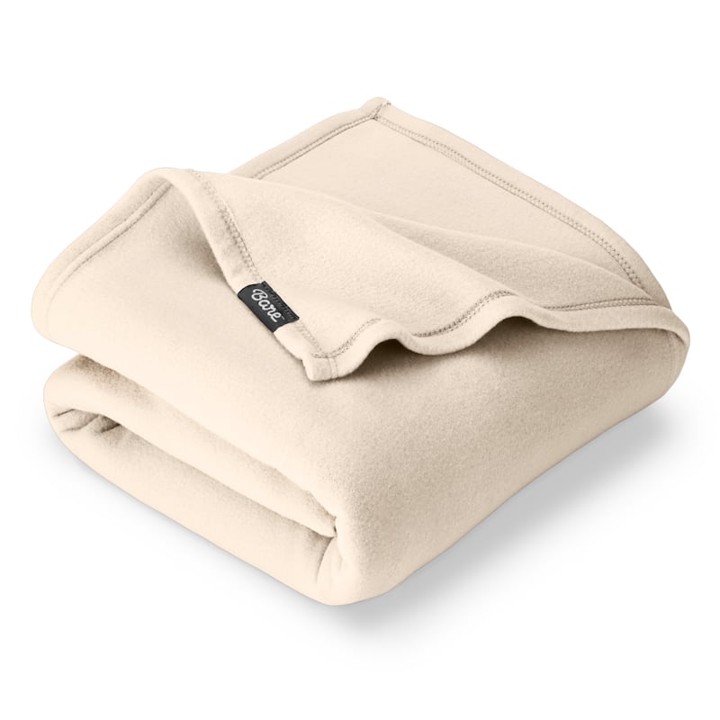 Bare Home Lightweight Polar Fleece Blanket - Throw/Travel - Sand