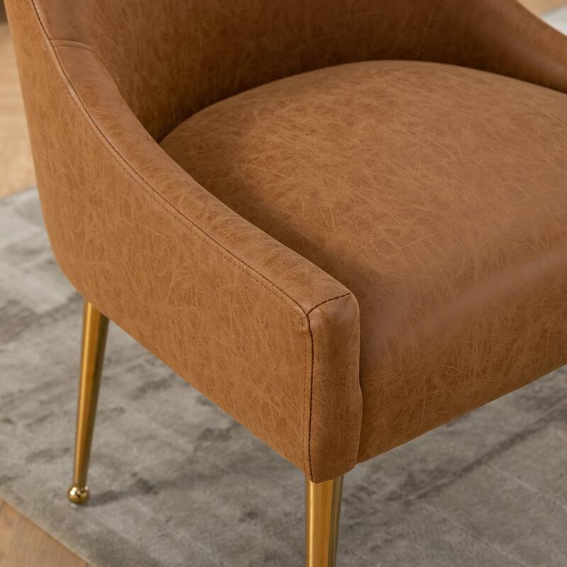 SEYNAR Modern Glam Boucle Pleated Velvet Dining Chair or Vanity Chair Set of 2 with Rear Handle