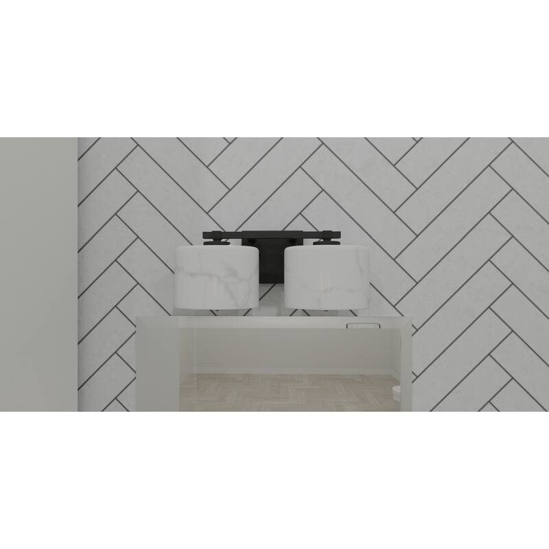 Mather 2-Light Matte Black Bath Light