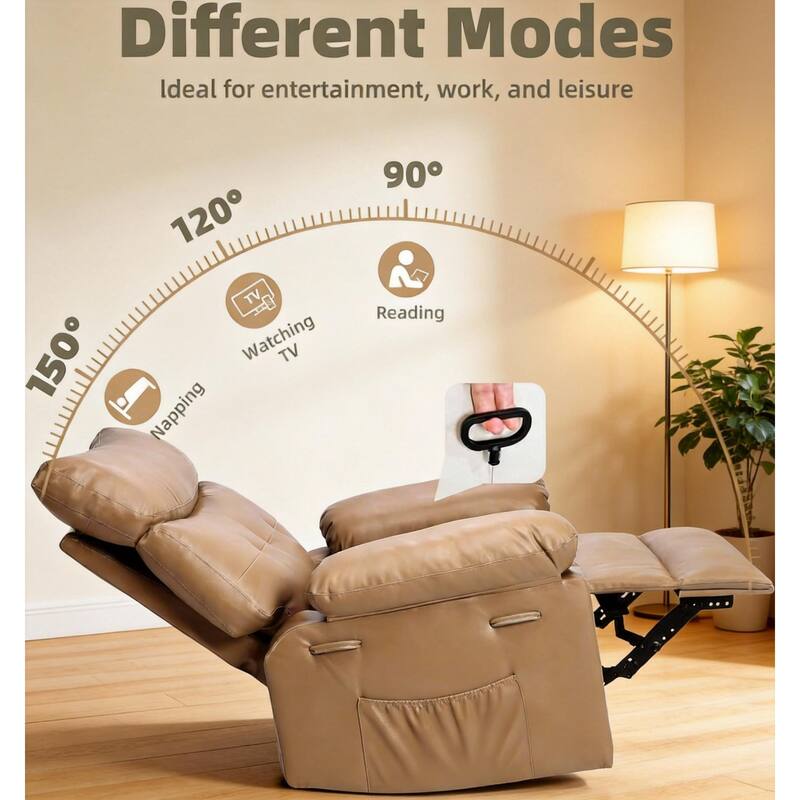 26.77"W Oversized Extra Wide Manual Recliner Chair, with Overstuffed Arms & Back Support