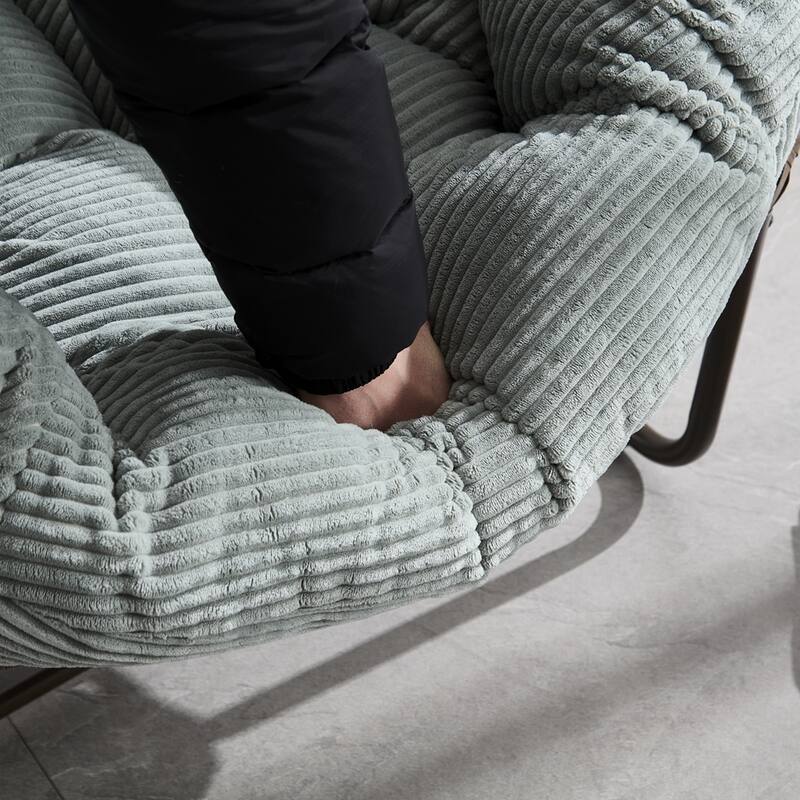 Rocker Recliner Chair Rattan Rocking Chair with Padded Cushion