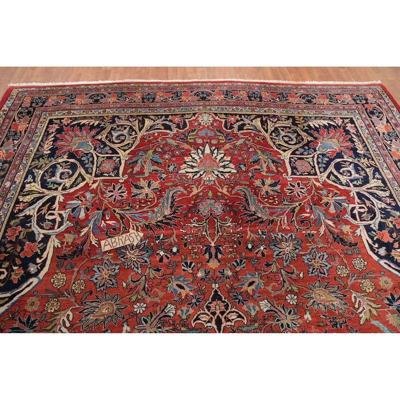 Hand Knotted Oriental 100% Wool Carpet Traditional Floral Oranges & Rust Bidjar Area Rug - 16' 10'' X 10' 6''