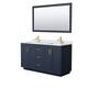 Option Dark Blue, Gold Trim, White Carrara Marble Top
