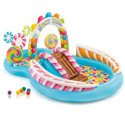 Kids Inflatable Candy Zone Swim Play Center Waterslide