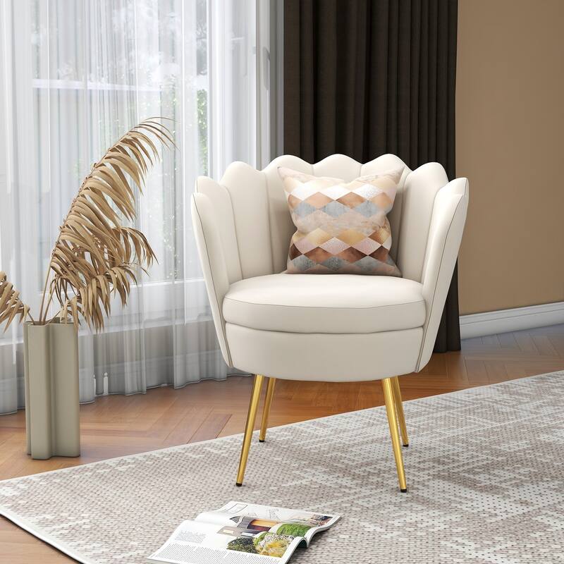 Velvet Upholstered Barrel Accent Chair