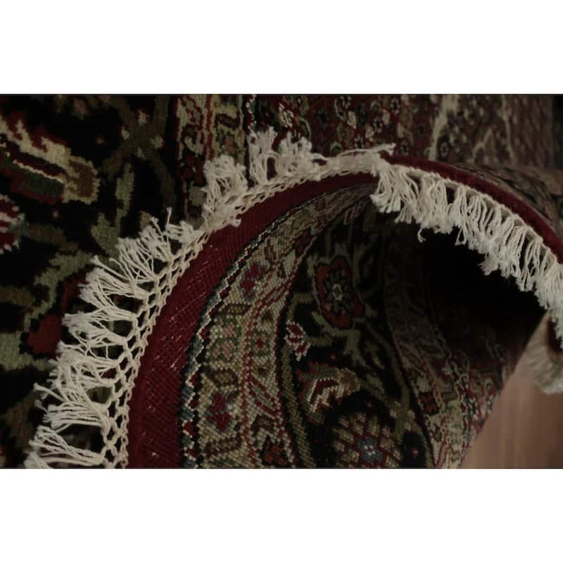 Hand Knotted Oriental 100% Wool Carpet Traditional Floral Red Tabriz-Mahi Area Rug - 4' 9'' X 4' 10''