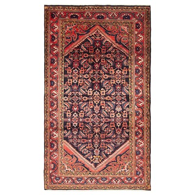 ECARPETGALLERY Hand-knotted Anatolian Vintage Navy Wool Rug - 5'0 x 8'5