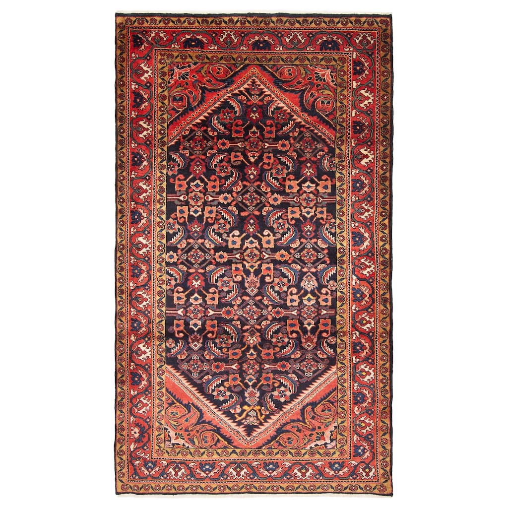 ECARPETGALLERY Hand-knotted Anatolian Vintage Navy Wool Rug - 5'0 x 8'5