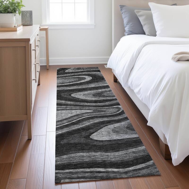 Machine Washable Indoor/ Outdoor Abstract Busey Chantille Rug