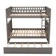 preview thumbnail 9 of 16, Multi-Functional Design Full Over Full Bunk Bed w/Twin Trundle - Sturdy Pine, Safe Design, Perfect for Kids' Rooms
