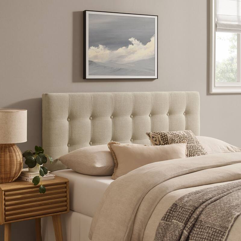 Emily Upholstered Fabric Headboard - Ecru - King