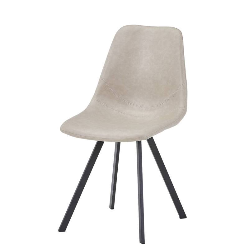 Markley Modern Ergonomic Leather Dining Chair with Black Steel Legs, Scratch-Resistant & Comfortable Kitchen Chair