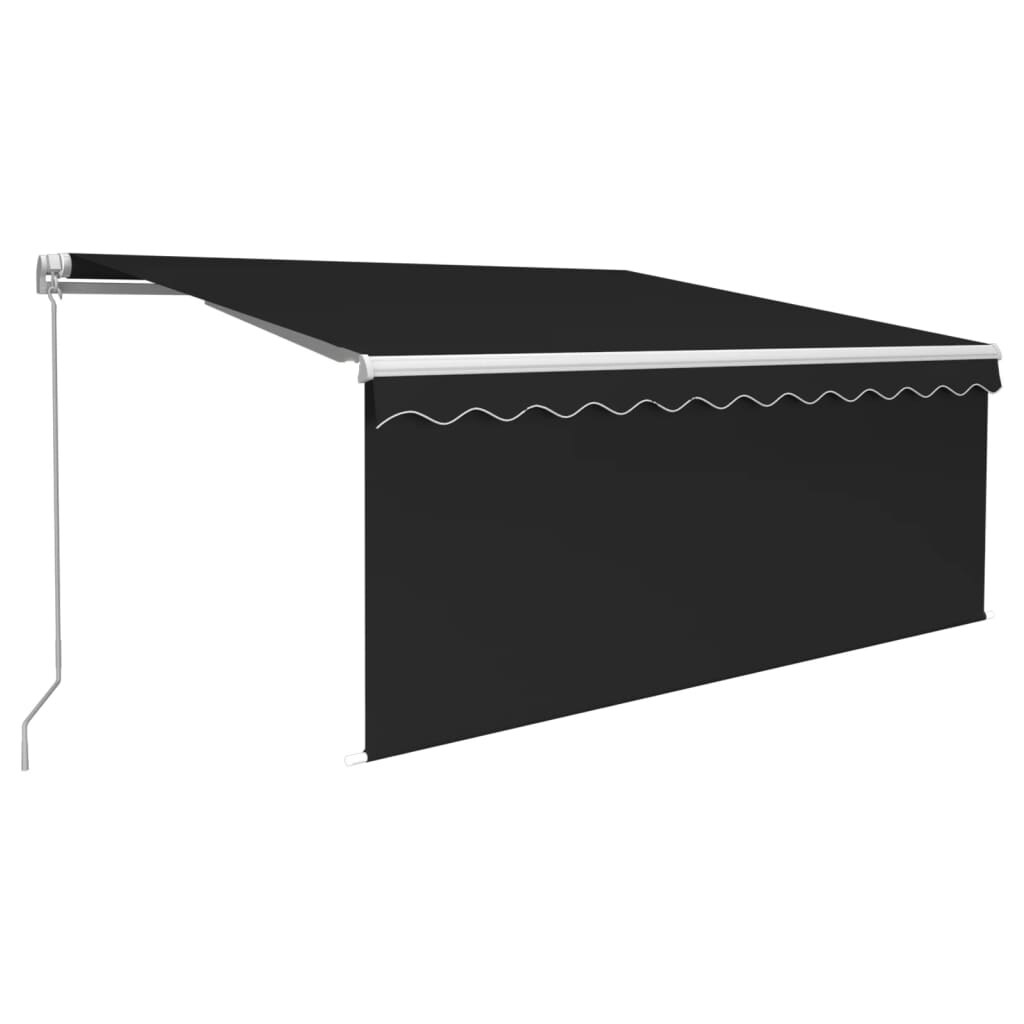 vidaXL  Manual Retractable Awning with Blind 118.1 inchx98.4 inch Anthracite