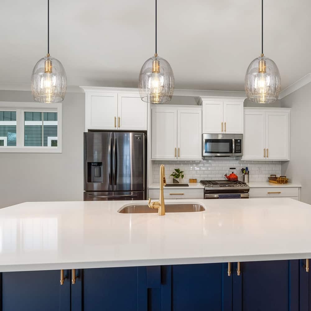 Modern Raindrop Seeded Glass Mini Pendant Lights DIY High-end Pendant Ceiling Lighs - Clear