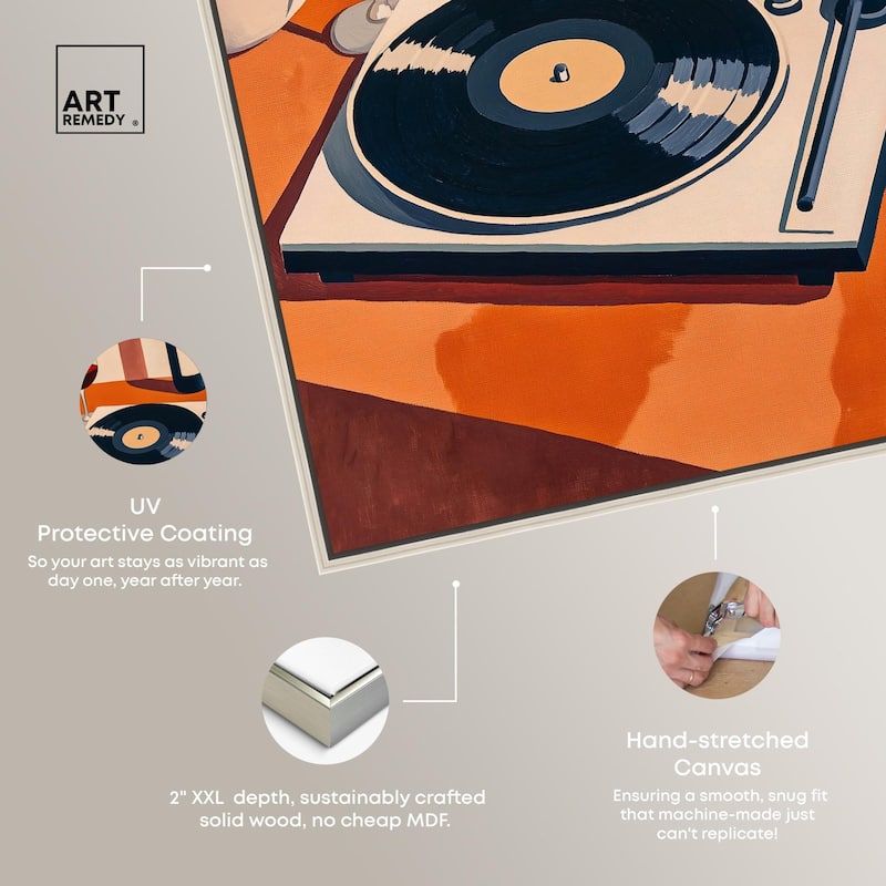 Vinyl and Wine Canvas by Art Remedy
