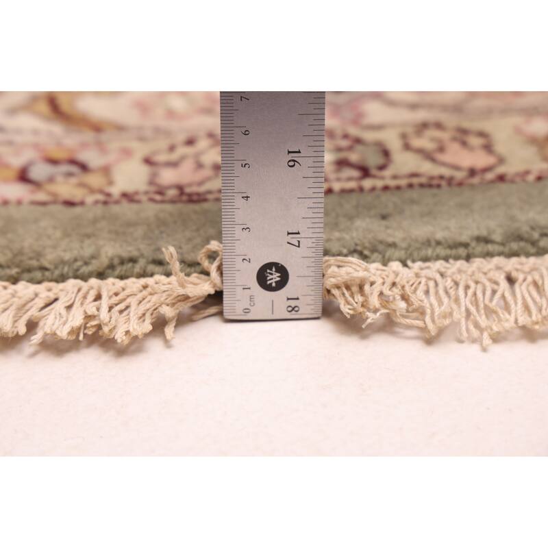 ECARPETGALLERY Hand-knotted Finest Agra Jaipur Light Green Wool Rug - 7'0 x 7'0