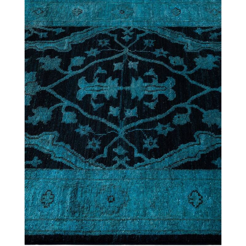 Vibrance, One-of-a-Kind Handmade Runner Rug - Black, 3' 1" x 17' 9" - 3' 1" x 17' 9"